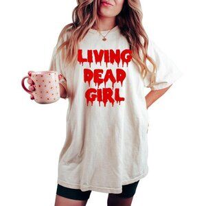 Dripping Blood Halloween Zombie Movie Living Dead Girl Halloween Unisex T-shirt